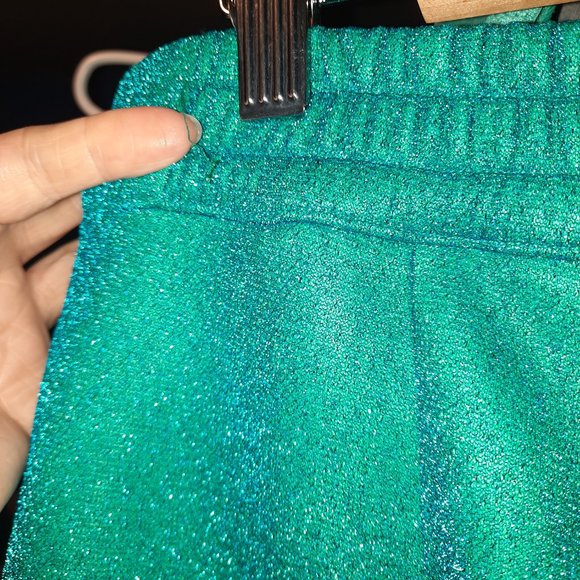 Vixen Turquoise Lurex Cigarette Pants - Picture 3 of 5
